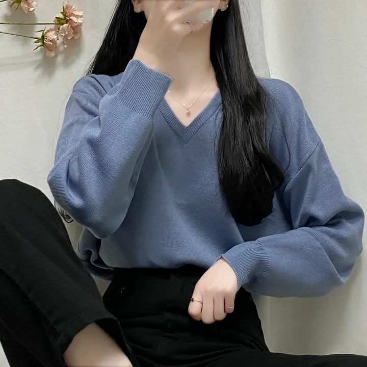 [1000장돌파💛/니트맛집/] V넥 베이직 기본 니트 10color 상세 이미지 30