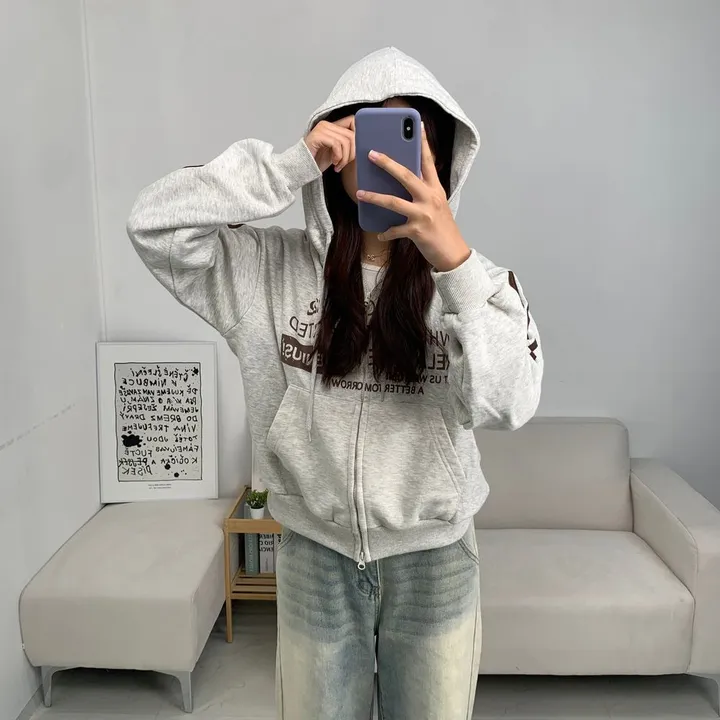 캐주얼 빈티지 유니크 스타티드 후드집업 - 0099 상세 이미지 7