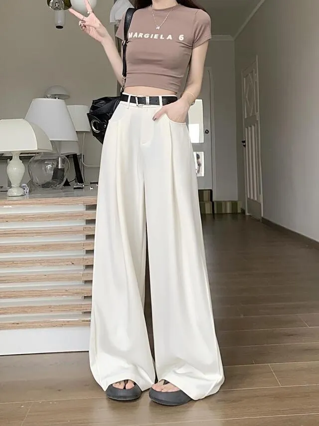 [S~4XL] 짐빔 와이드팬츠 여리여리핏 투핀턱 슬랙스 뒷밴딩 맥시 와이드 핀턱 봄 여름 슬랙스 밴딩팬츠 빅사이즈 정장바지 루즈핏 하이웨스트 상세 이미지 32