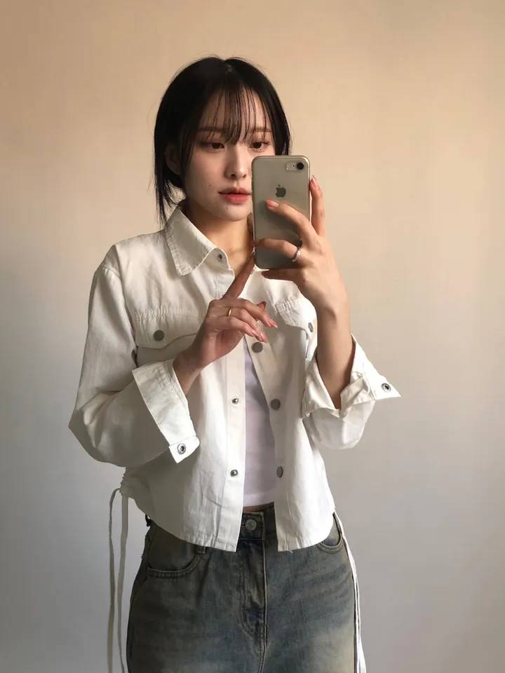 버튼 사이드 셔링 스트링 셔츠 자켓 상세 이미지 5