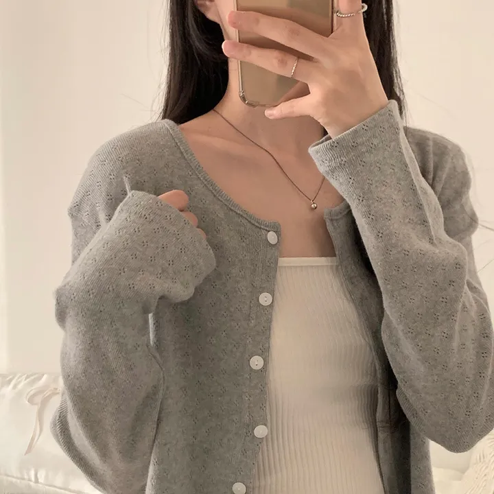 로로 펀칭 가디건 (8color) 상세 이미지 127