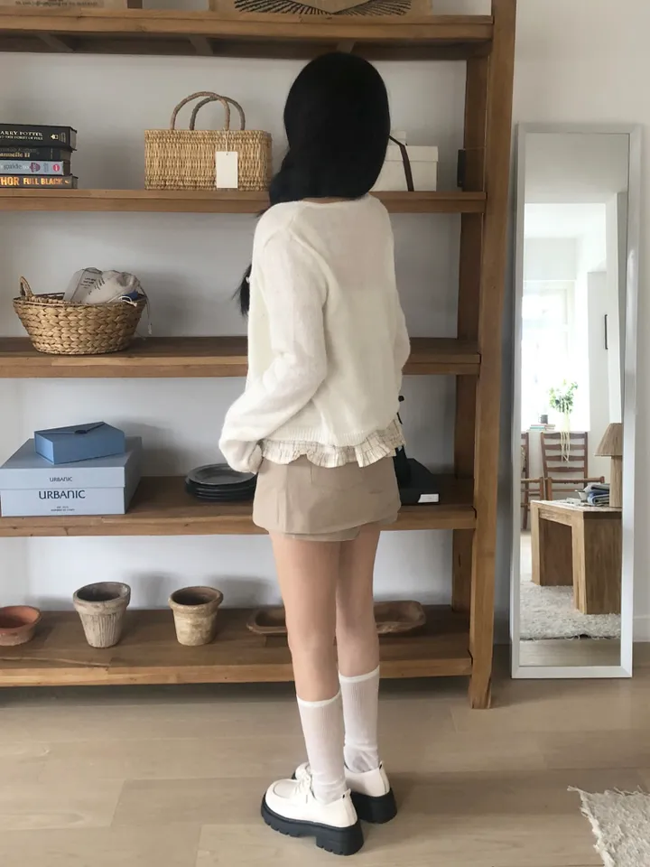 [레이어드템!]러블리 체크 리본 뷔스티에 나시 블라우스 2color 상세 이미지 14