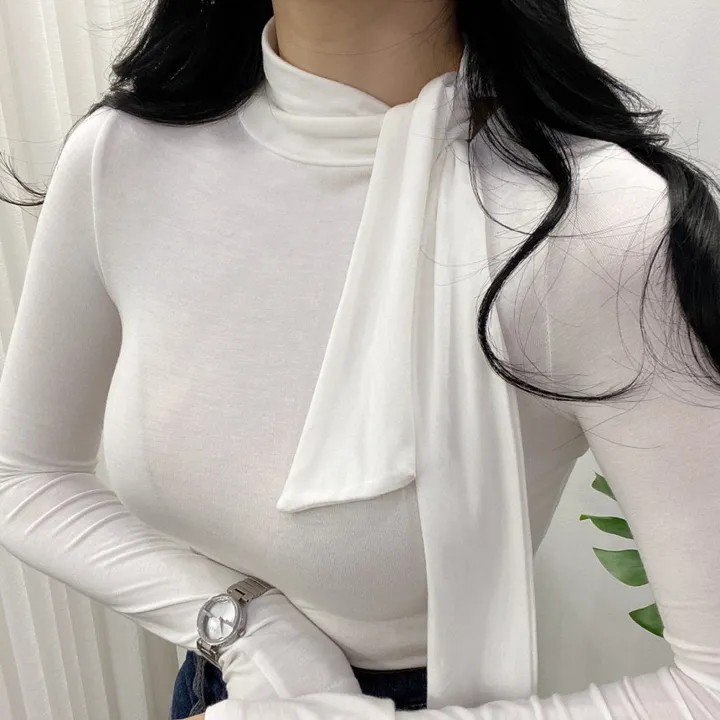 🚀당일발송🚀 [여성미가득] 럽럽 스카프 폴라 티셔츠 상세 이미지 10