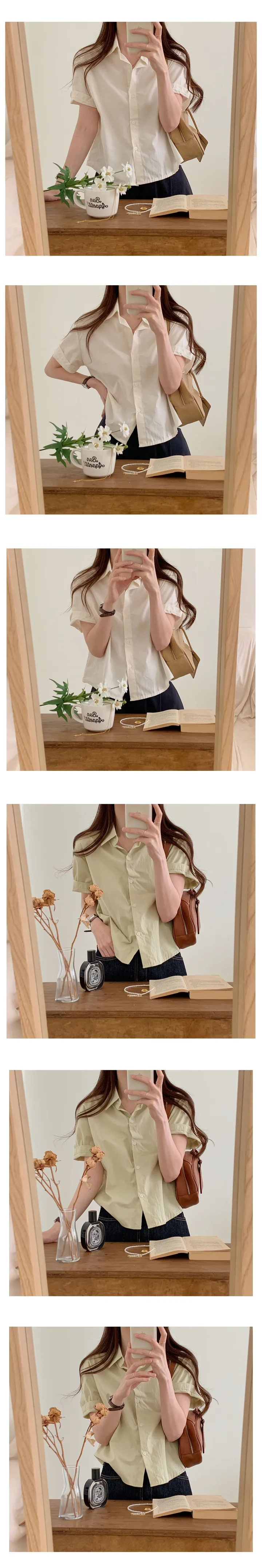 [데일리/여름ver] 모먼트 크롭 셔츠 코튼 남방 (8color) 상세 이미지 6