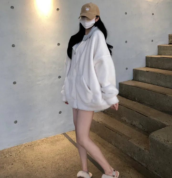 당일🚀[보온성갑/남여공용] 포근 양털 보들 플리스 투웨이 집업 곰돌이 후드 후리스 상세 이미지 23