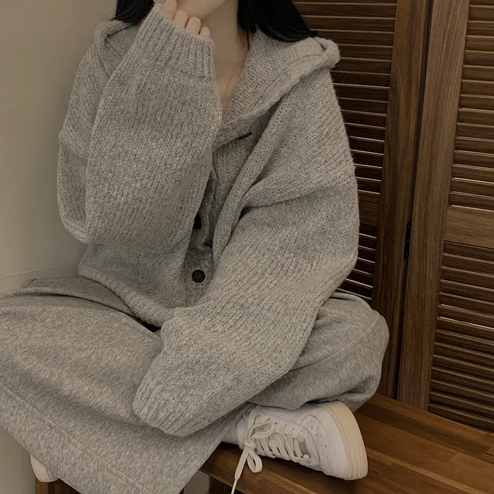 [폭닥~/귀여움🧸] 오버핏 파스텔 도톰 니트 후드가디건 봄신상 빅사이즈 상세 이미지 5