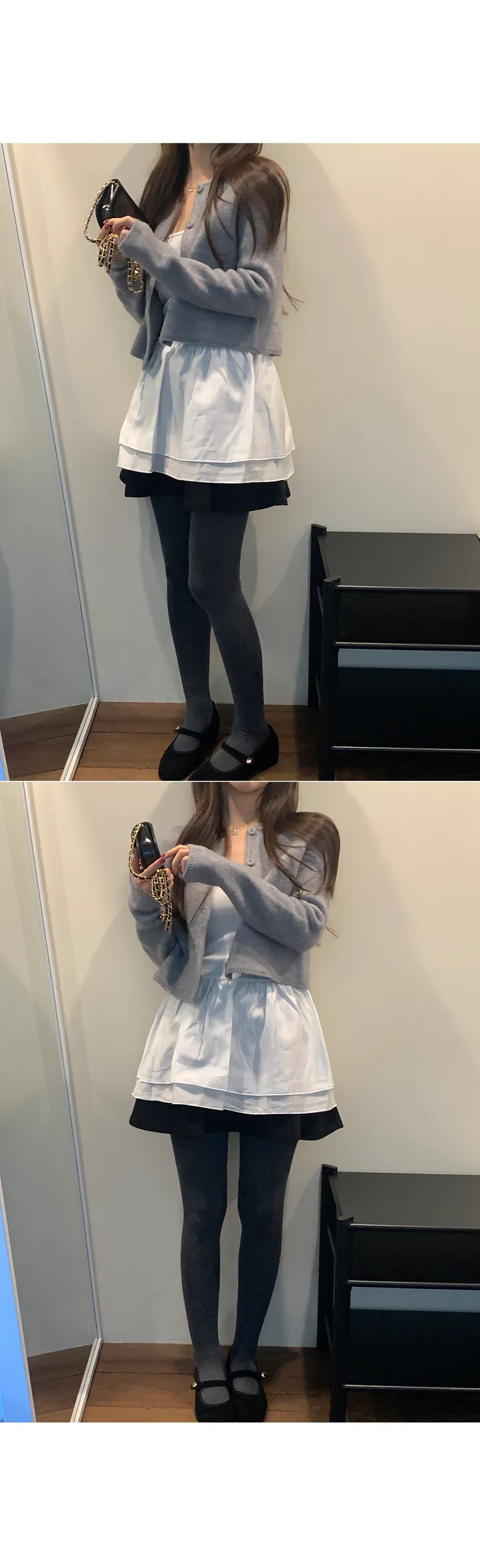 [주문폭주/사계절용] 플레어 레이어드 끈 나시 상세 이미지 22