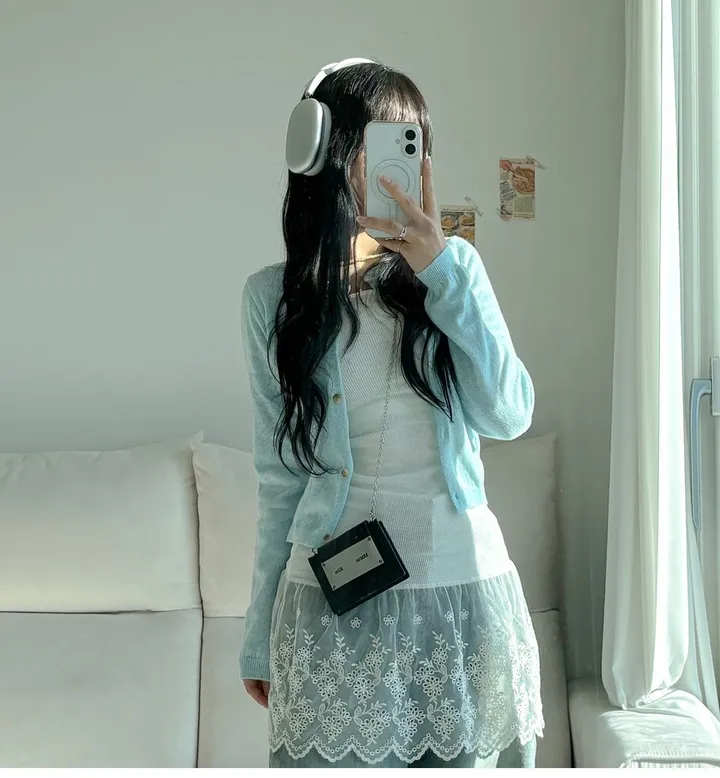 [너무 예뻐요../색감보장] 젤라또 레이어드 캐시미어 라운드 크롭 단추 니트 가디건 (9 col) 봄가디건 기본텝 상세 이미지 17