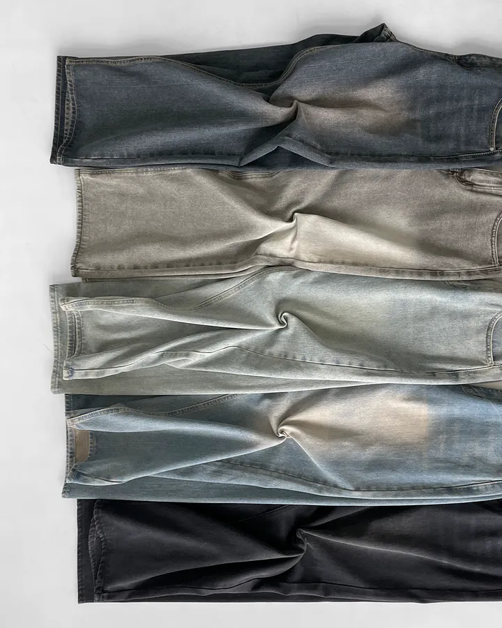[3기장/~3XL] 스모크 워싱 와이드 정핏 일자 캐쥬얼 데일리 데님 팬츠 바지 상세 이미지 107