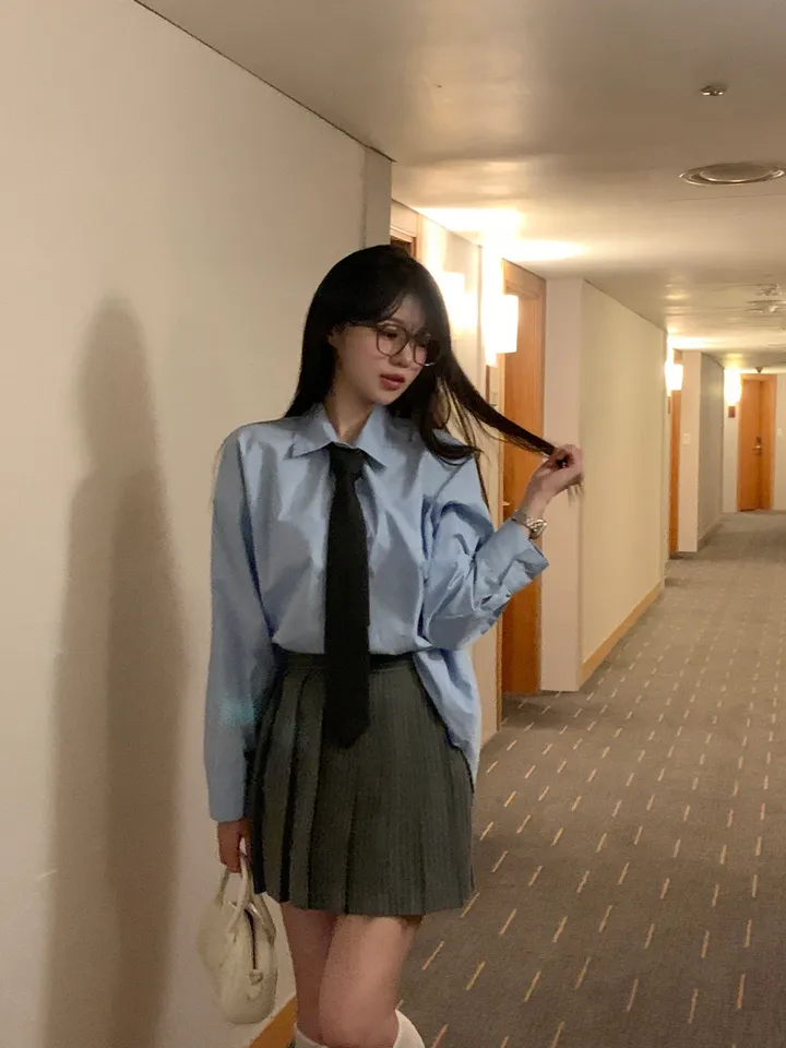 [4천장판매][MADE/핏보장인생셔츠] 에디 프렌치 코튼 오버핏 셔츠 남방 남녀공용 보이핏 레이어드 봄옷 봄신상 봄코디 봄상의 봄셔츠- 7color (KD1457,KD1910) 상세 이미지 65