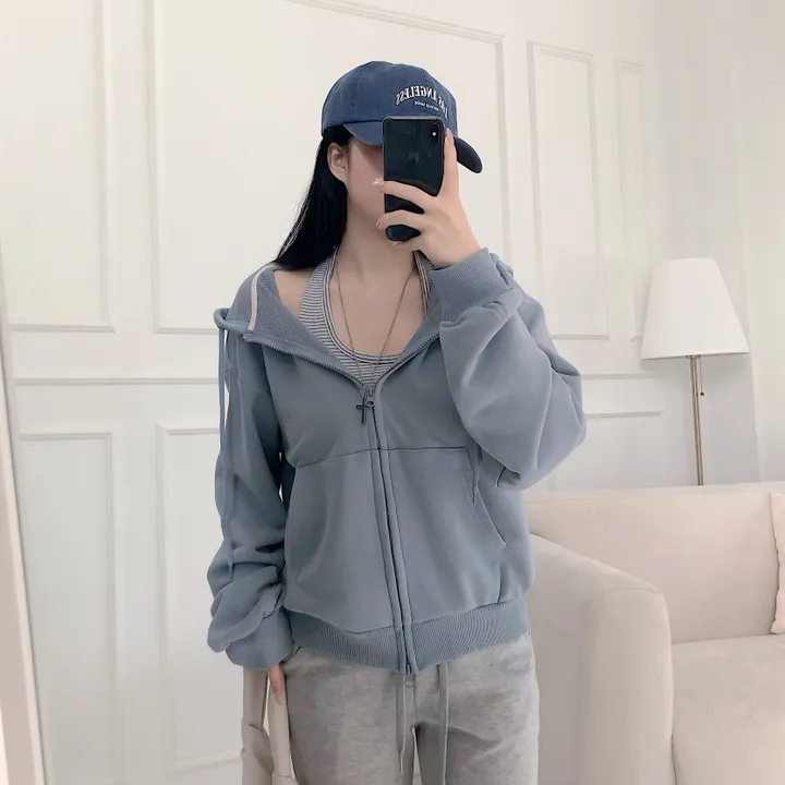 [ 기본,롱 - 기장선택!] 12color, 투웨이 아방 양지퍼 루즈핏 긴팔 후드 집업 jk-0253 상세 이미지 17