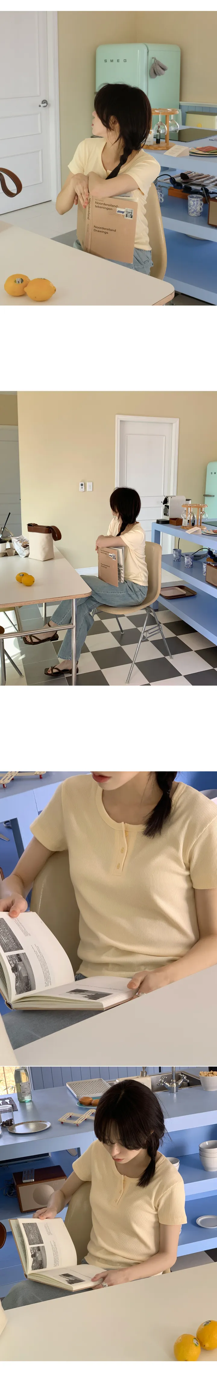[7천장판매][98project] 마이오 미니 반오픈 반팔T 상세 이미지 27