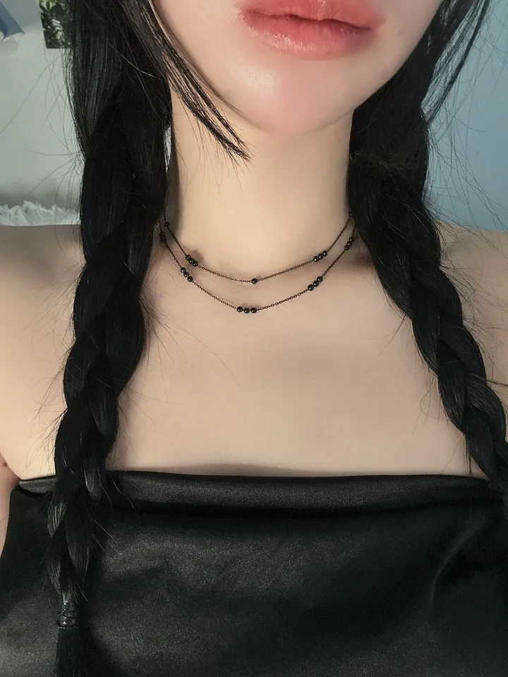 [*made*/1+1할인] 봄맞이할인!! 노알러지 도트 써지컬 스틸 초커 우정 데일리 휴양지 키치 심플 목걸이 상세 이미지 11