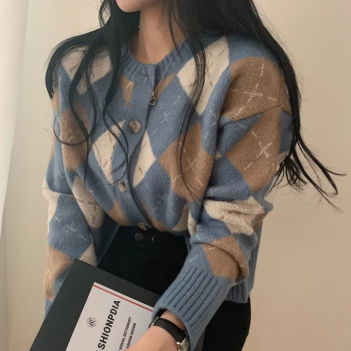 동화속 아가일 체크 니트가디건 ;3col 상세 이미지 12