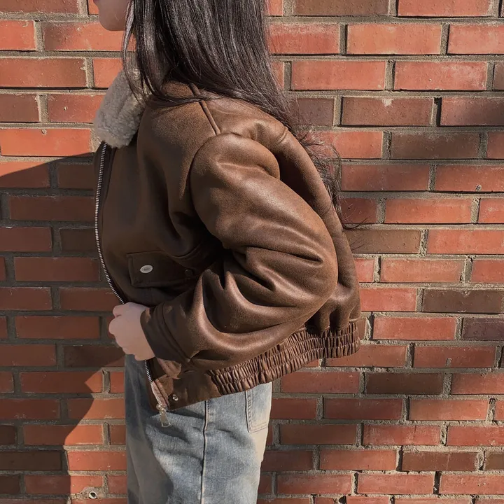 [양털안감🖤/겨울무스탕]고급빈티지무드, 소프트 스웨이드 양털 무스탕 점퍼 자켓 상세 이미지 51