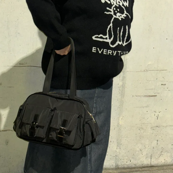 Unique pocket custom bag 나일론 포켓 데일리 숄더백 커스텀 가방 (2col,Black,Grey) 상세 이미지 8