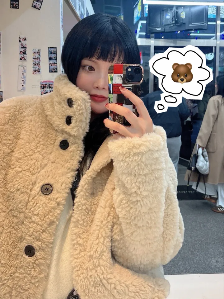 [도톰따뜻/털빠짐X] 테디 하이넥 양털 뽀글이 무스탕 자켓 양털무스탕 숏자켓 퍼자켓 양털패딩 양털코트 상세 이미지 18