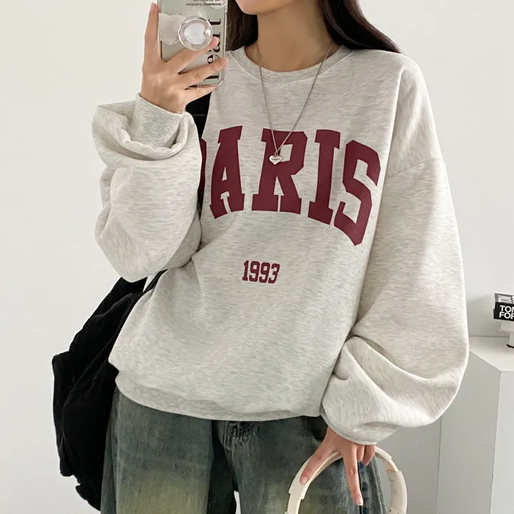 ⭐ 봄버전! [데일리!/묶음할인] 오버핏 파리스 빅레터링 맨투맨 3color 상세 이미지 7