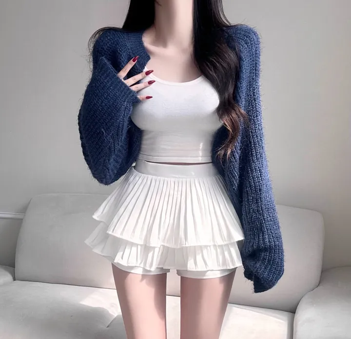 [여리핏보장!!/여친룩/9col] 보들 데일리 청순 솔잎 볼레로 가디건 벌룬핏 루즈 아방한 하찌 니트 베이직 기본 개강룩 데이트룩 봄 피크닉 간절기 벚꽃룩 러블리 세미 크롭 퍼 상세 이미지 27