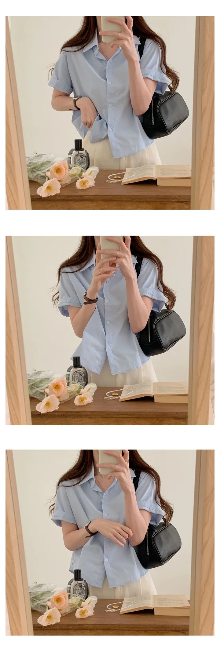 [데일리/여름ver] 모먼트 크롭 셔츠 코튼 남방 (8color) 상세 이미지 5