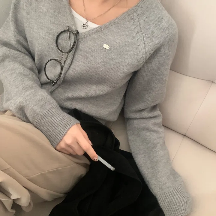[스탠다드핏/데일리🤎] 리너스 실버 펜던트 나그랑 브이넥 니트가디건 - 6color 상세 이미지 11