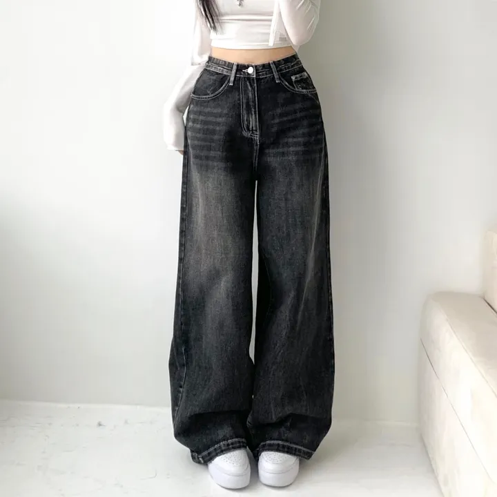 [모델소장🖤/기장선택/~XL] 페이블 3기장 힙 빈티지 워싱 하이웨스트 로우 밑단 스냅 조거 와이드 데님 팬츠 청바지 키작녀 키큰녀 남녀공용 사계절팬츠 빅사이즈 상세 이미지 30