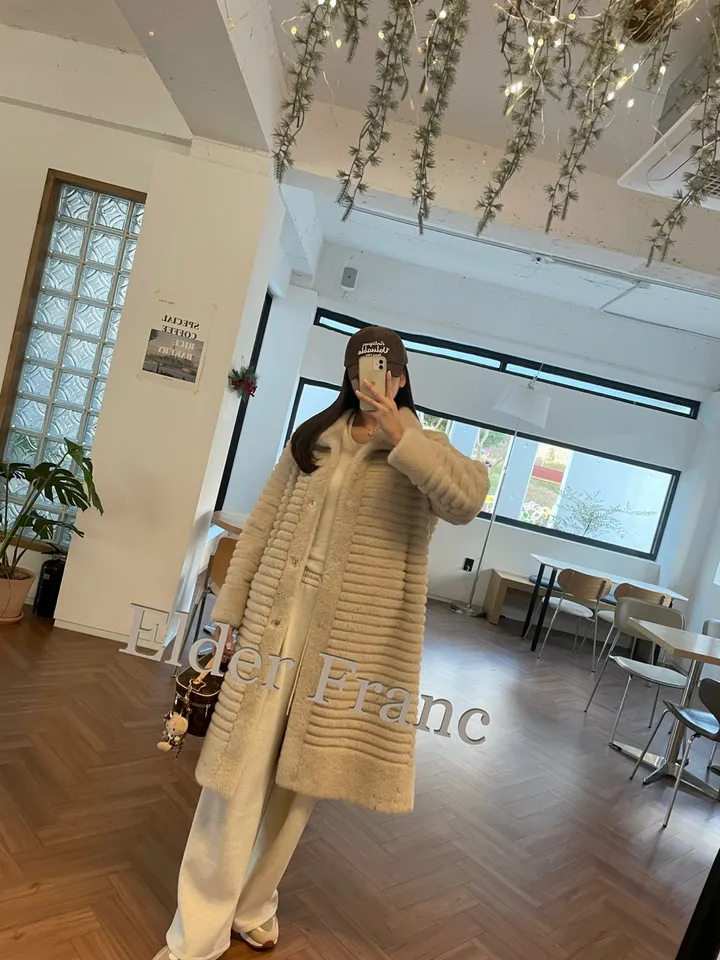 *신상할인!!/강추!!* 수입) TF 밍크 페이크 에코 퍼 세일러 하프 롱코트 자켓 무스탕 상세 이미지 18