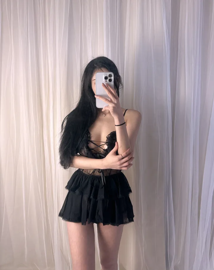 🏃당일발송💜슬립+티팬티 SET 모노레이스 슬립 기념일 남친 이벤트 섹시란제리 상세 이미지 9