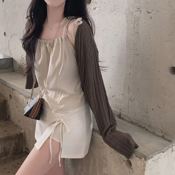 [팔뚝살부각X/여름가디건!]여름 파트너,쓰리버튼 루즈핏 크롭 부클 가디건 상세 이미지 27