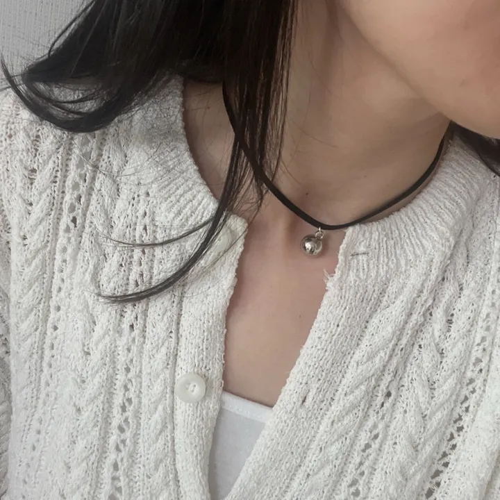 통통 초커 목걸이 (볼/하트) 블랙끈 상세 이미지 7
