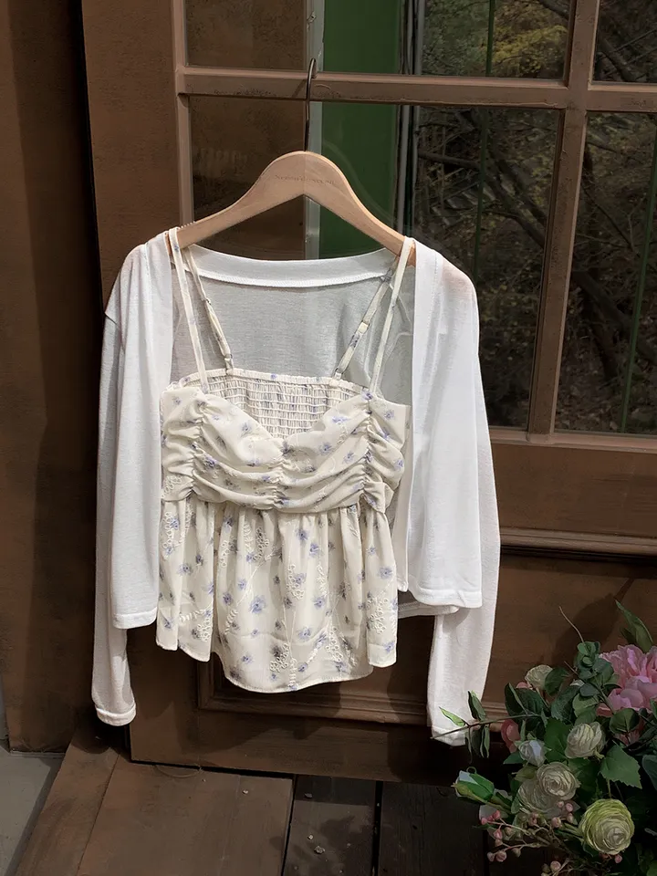 [나시+가디건세트] best 💘 히핑 cardigan + 플라워프릴나시 blouse set 상세 이미지 20