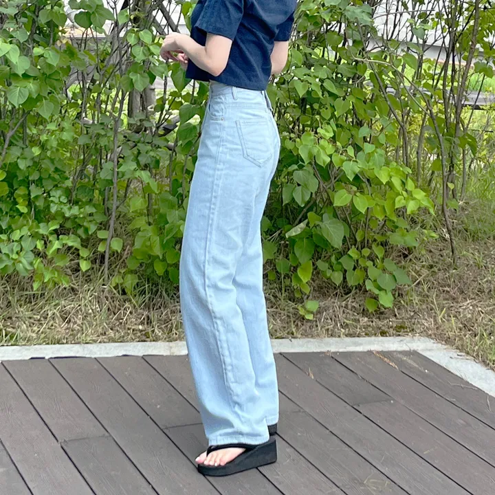 [자체제작/허리쏘옥/기본,롱ver] 후들후들 얇은 썸머 연청 와이드 데님 여름 청바지 롱팬츠 상세 이미지 110