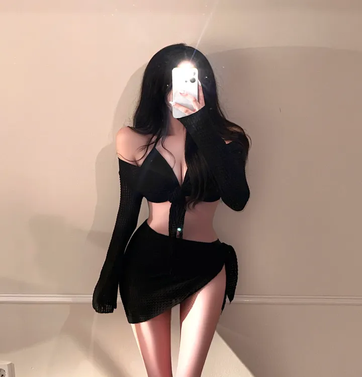 [최저가!!/리얼핏보장/4pcs] 여리 커버업 세트 섹시 글램 비키니 랩 스커트 + 크롭 가디건 수영복 비치웨어 모노키니 휴양지룩 호캉스 바캉스룩 해외여행 청순 분위기 여신 인생샷 상세 이미지 10
