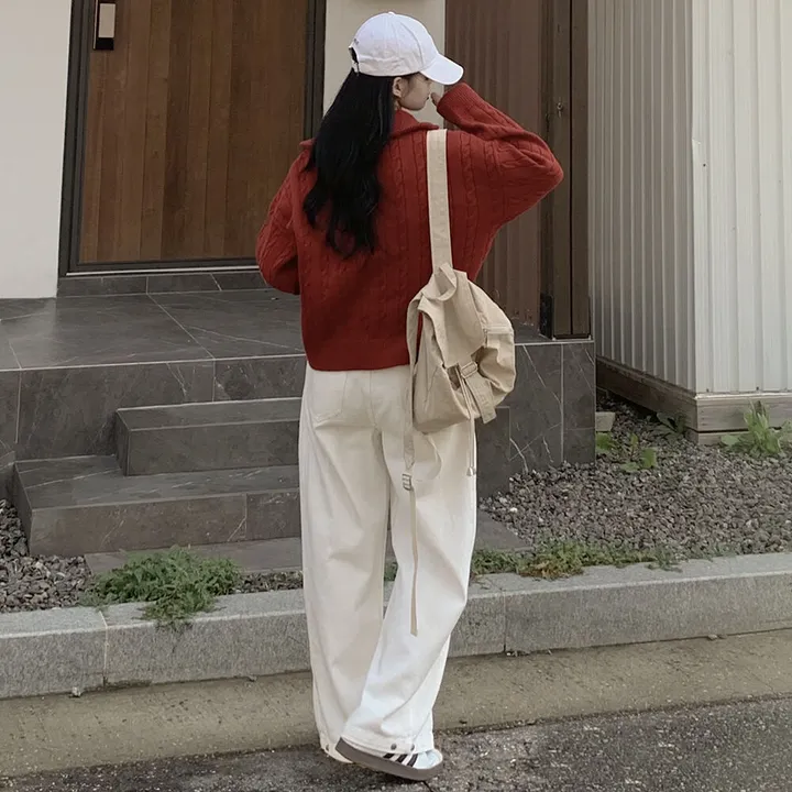 [따뜻!겨울까지~] 투웨이 도톰 케이블 하이넥 꽈배기 오버핏 니트 집업자켓 가디건 상세 이미지 14