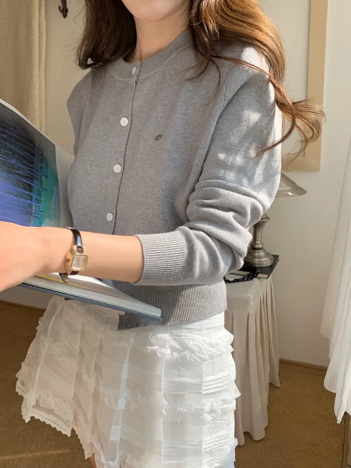 그니아❤️ 무지 베이직 데일리 라운드넥 가디건 6color 상세 이미지 15