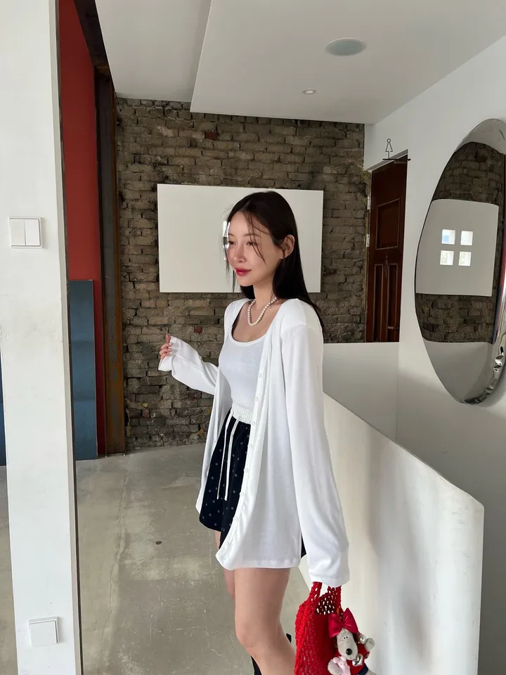 [여리핏/찰랑찰랑/스판좋음] 셀리 가디건 나시 set 상세 이미지 14
