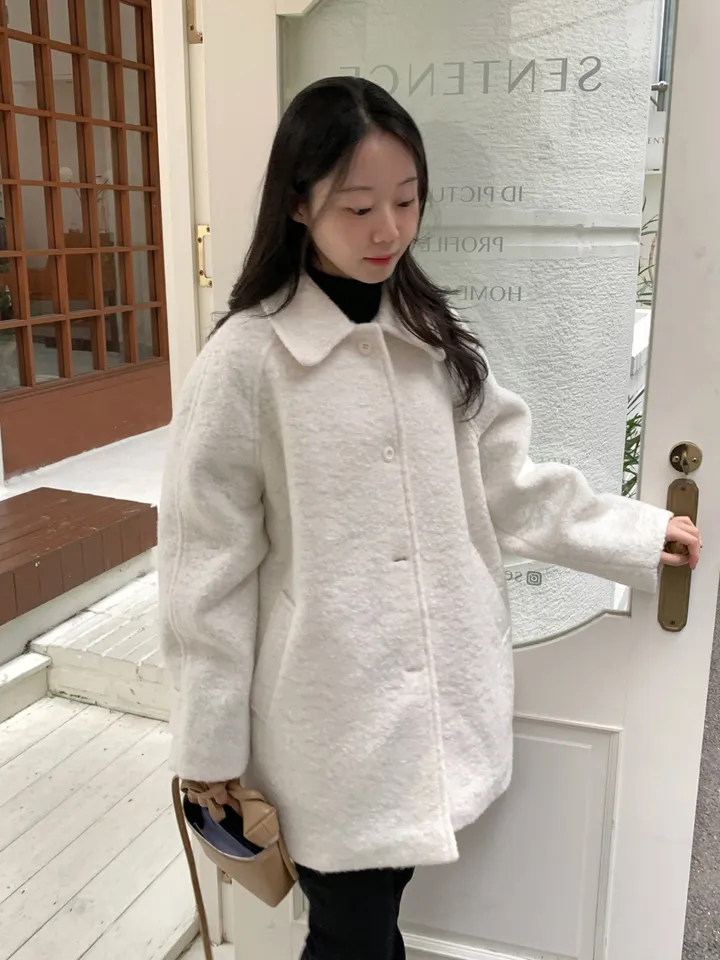 [안감누빔]테이퍼 부클 하프코트*베이지 당일발송 상세 이미지 53