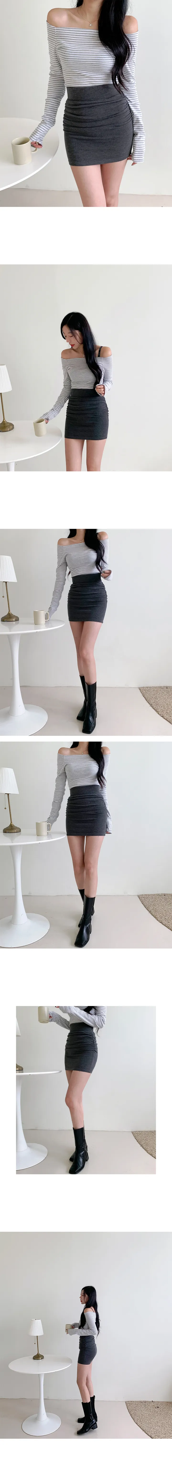 에스파🖤카리나🖤착용/ 캐비넷 단가라 오프티셔츠 상세 이미지 10
