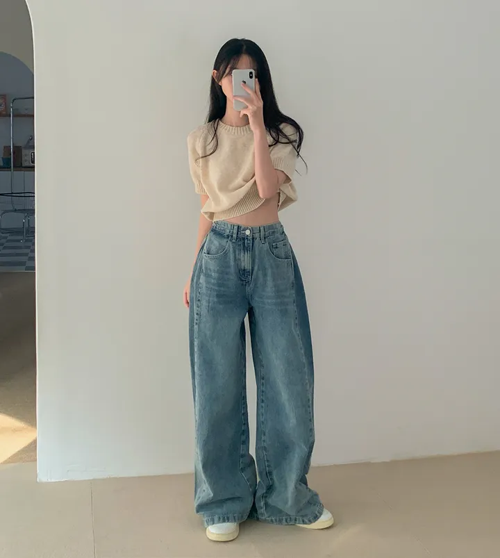 [핏강추!/사이드핀턱/-3XL] 오스틴 와이드핏 밑단 스냅 단추 워싱 데님 팬츠 4colors 상세 이미지 29