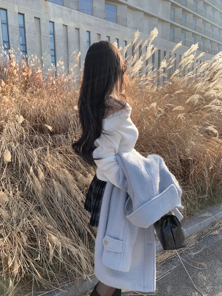 [ 인스타폭주/ wool 60% ] 헤이즐 하이넥 하프 울 누빔 코트 상세 이미지 19