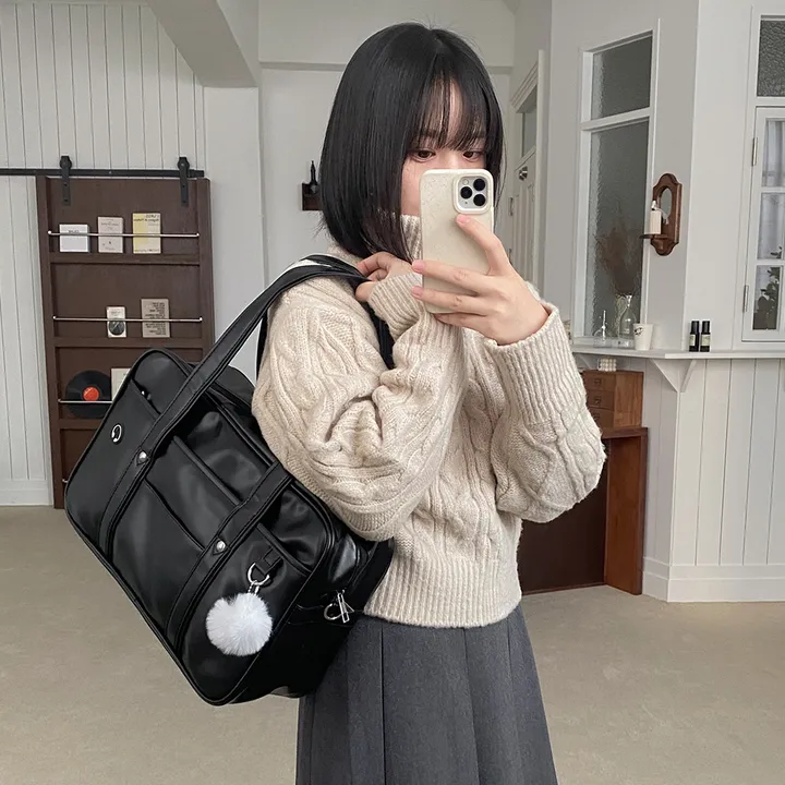 [주문폭주/새학기추천/키링증정] 로브 레더 포켓 스퀘어 빅 보부상 숄더백 가방(2color) 상세 이미지 21
