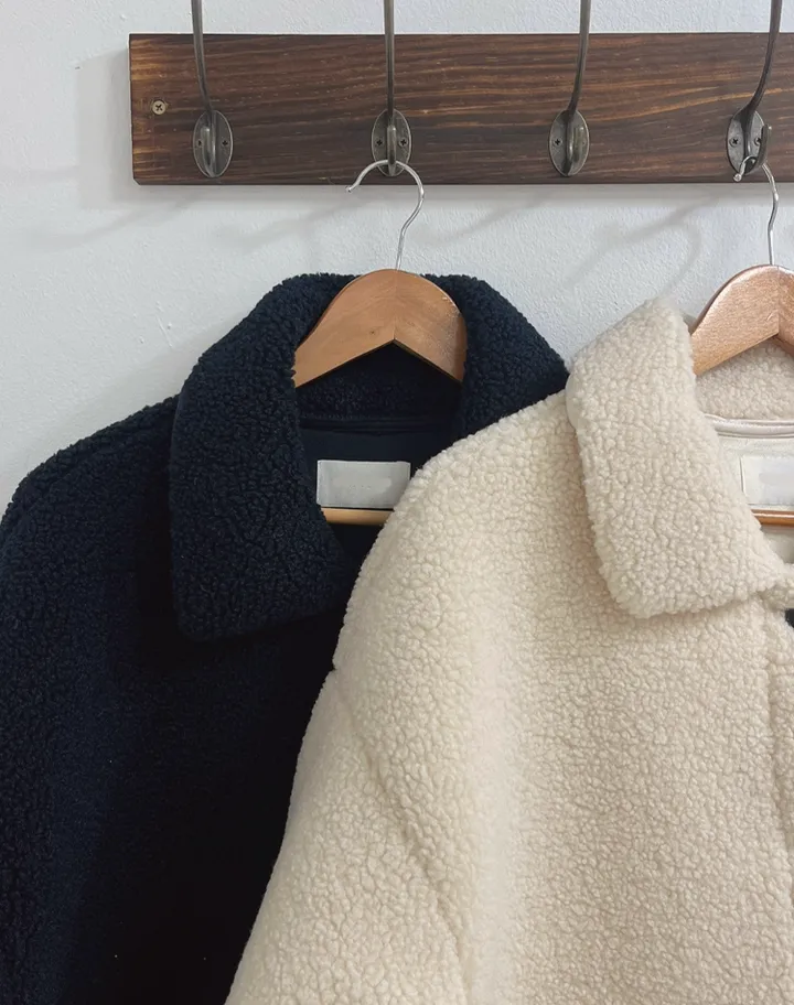 따뜻❤️뽀글이 털코트 겨울 카라 오버핏 롱코트 상세 이미지 28