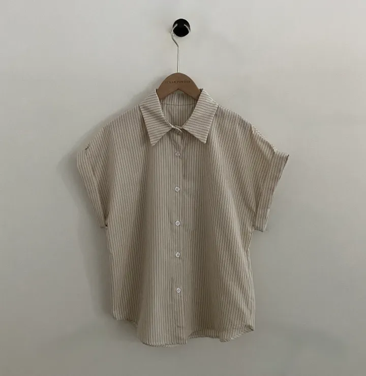 [빈티지🤍/여름셔츠] 샌드 스트라이프 루즈핏 롤업 반팔셔츠,남방 - 3color 상세 이미지 50