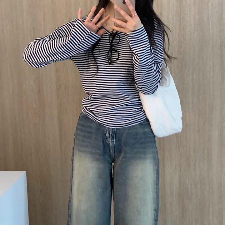 [날씬핏🦊/매일매일] 블리스 라운드넥 단가라 긴팔티셔츠 -4color 상세 이미지 26