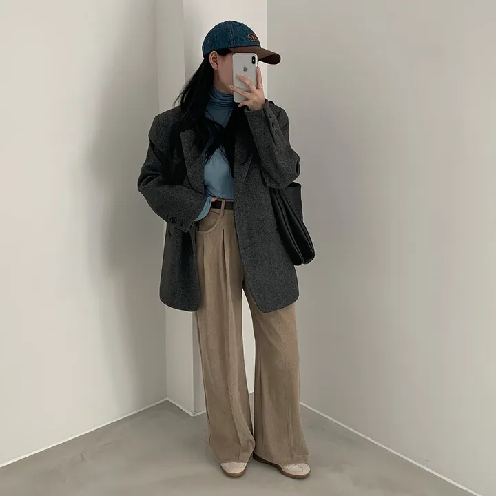 [wool100%/브랜드공정]  윈터 싱글 투버튼 카라 리얼 울 자켓 블레이저 - jk 상세 이미지 32