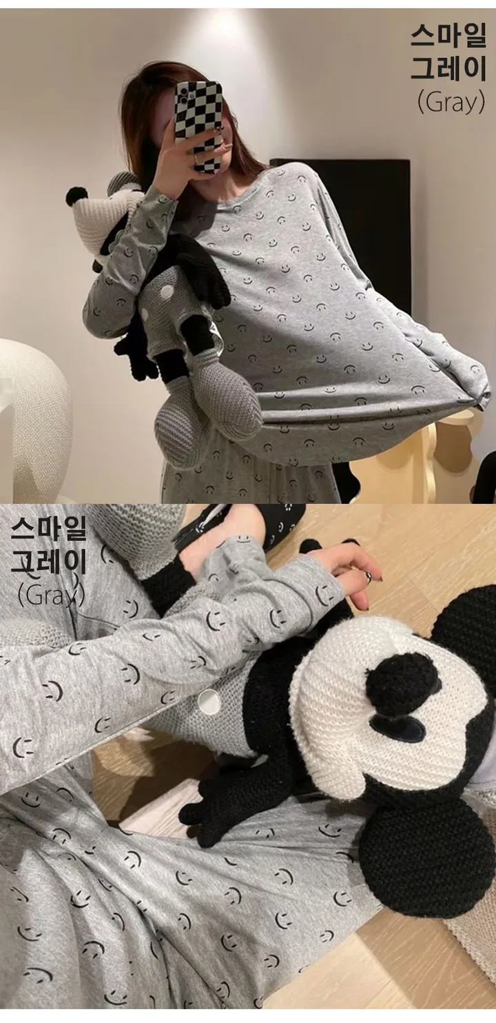 ❤️중독주의❤️여성 잠옷 상하의 세트 긴팔 파자마 홈웨어 실내복 봄 가을 여자 상의 하의 상세 이미지 12