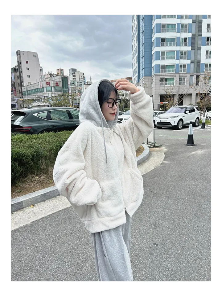 [당일배송][양털/뽀글이]후드 플리스 투웨이 겨울 따뜻한 데일리 점퍼 3color 묶음할인중 상세 이미지 34
