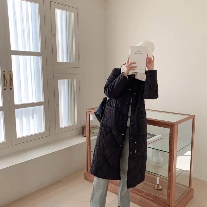 [당일출고/고퀄💯] 안감전체퍼 퍼카라 누빔 밍크 롱패딩 코트,2color 상세 이미지 14