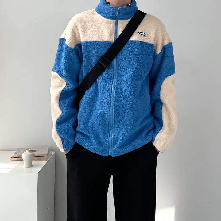 소프트 컬러블록 플리스 집업 자켓 후리스 점퍼 아우터 컬러블록오버핏플리스집업 상세 이미지 33