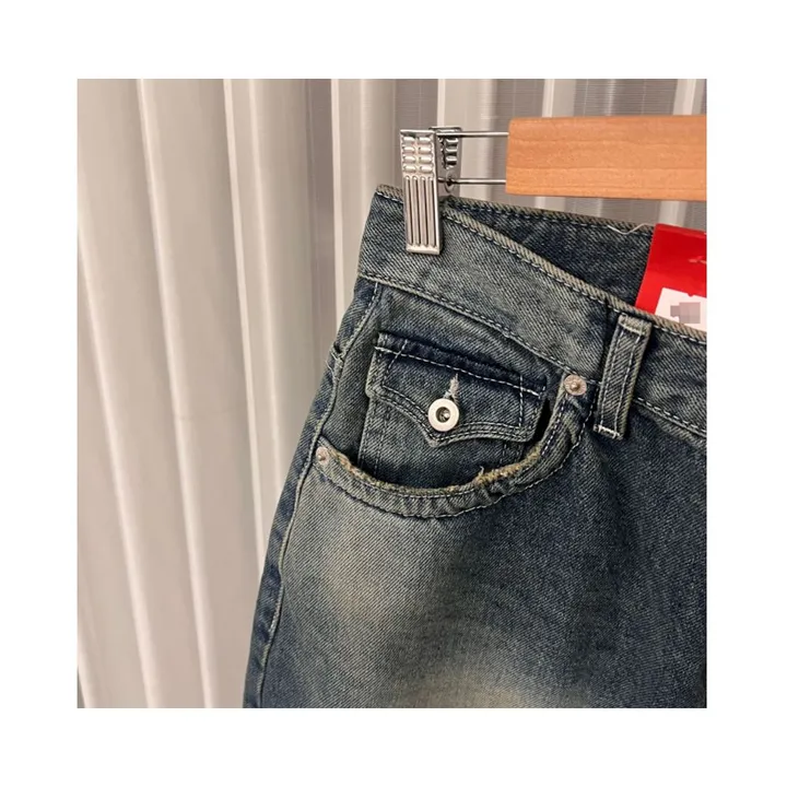 카리나 착용🔥코이 백 포켓 하이라이트 워싱 벌룬 보이핏 와이드 데님 롱 팬츠  ootj 상세 이미지 39
